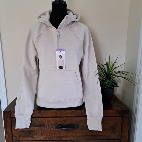 Lole Haf Zip Pullover Sweatshirt Women's XS Beige Cozy Neutral Hooded Top NWT - Picture 2 of 14